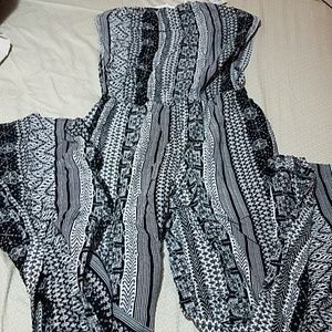 Black&white strapless jumpsuit